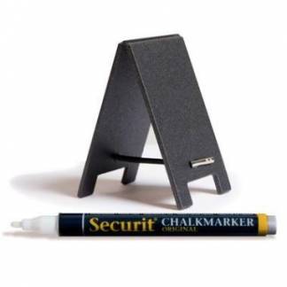 Skilt Securit Mini dobbelsidet sandwich 17x5x0.3 cm med Hvid tuschpen Sort