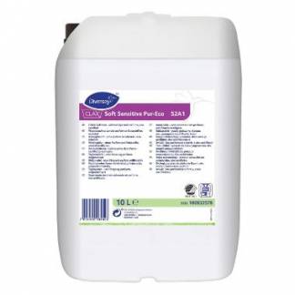 Tøjvask Skyllemiddel Clax Soft Sensitive Pur-Eco 52A1 Svane uden Parfume 10 ltr