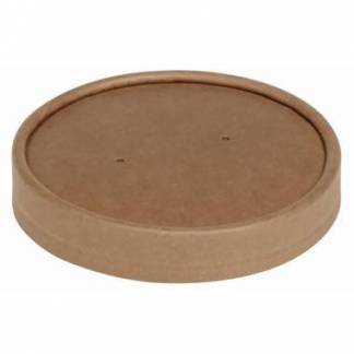 Paplåg Ø118 mm Kraft pap/CPLA Brun til Bæger Soup-To-Go Ø118 mm