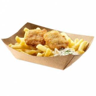 Pommes Frites Bakke L137xB86xH52mm Kraft/Pap/PLA Brun