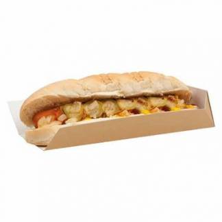 Bakke Hotdog 230x70x50 mm Brun/Hvid