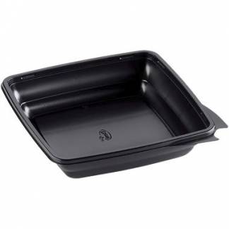 Skål Mealbox 1000 ml 197x197x44 mm Firkantet uden Låg PP Sort