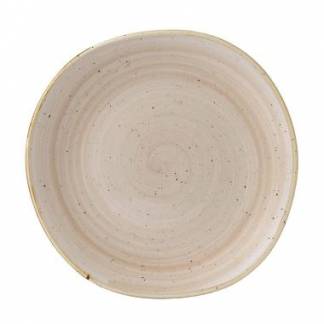 Tallerken Stonecast Organisk rund Ø264 mm. Porcelæn muskatfarvet