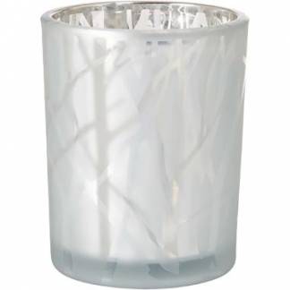 Lysholder Duni 100x80mm Shimmer White glas