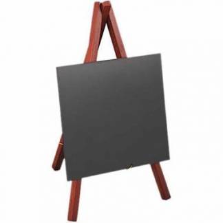 Skilt Securit Mini staffeli 24.4x15x4.5 cm med Hvid tuschpen Mahogni