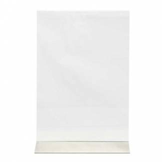 Skilt A4 Vertikalt Securit Akryl med fod af rustfri stål Klar