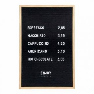 Tavle Securit 40x60x2 cm ramme af træ med 360 bogstaver/tal og ikoner