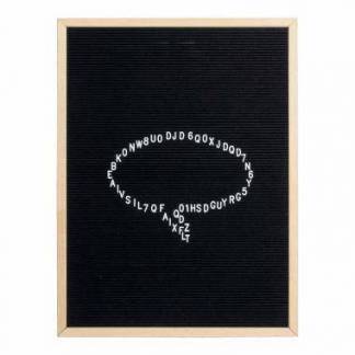 Tavle Securit 80x60x2 cm ramme af træ med 360 bogstaver/tal og ikoner