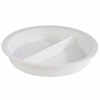 Indsats 2x2 ltr Ø39xH6 cm Porcelæn Hvid til chafingdish