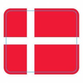 Etiket Dansk flag 30x26mm med frostlim