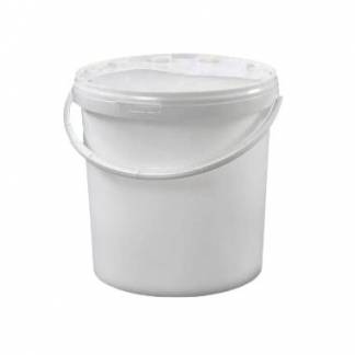 Spand 10 ltr Ø26,5 cm med hank/låg Plast Hvid