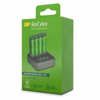 Oplader GP ReCyko Everyday til AA og AAA. Inkl. 4 stk AA genopladelige batterier