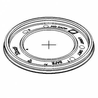 Plastlåg Ø115 mm Flad med kryds transparent til papbæger 44 oz 100 cl