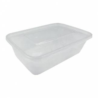 Plastbakke Catersource 750 ml 175x115x55 mm nudelbakke med løst låg PP Klar/Klar