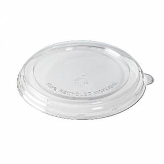 Plastlåg rund Ø194x20 mm RPET Klar til Bagasse skål 1200 ml