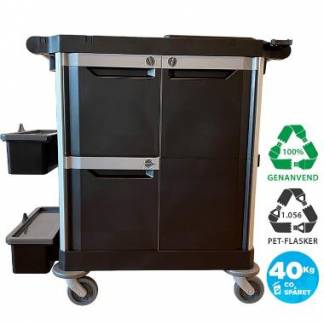 Rengøringsvogn Nordic Recycle trolley 2.0 Str. M halvdør + heldør