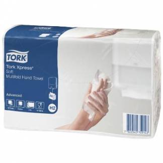 H&aring;ndkl&aelig;deark Tork Advanced H2 Z-Fold 2-lag L23.4xB21.3xD8cm Nyfiber Hvid