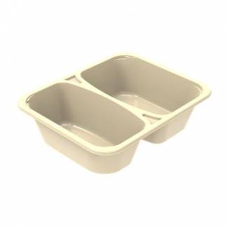 Bakke 2-rum 2227-2I 227x178x60 mm 850/640 ml CPET Creme