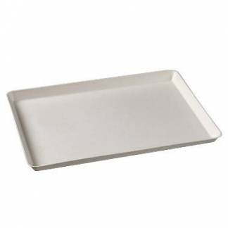 Bakke platte 271x185x20 mm stor Kanopee bagasse af sukkerrør Hvid