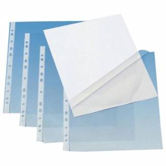 Plastlomme Q-connect klar åben top/side 0,08mm præget A4 PP