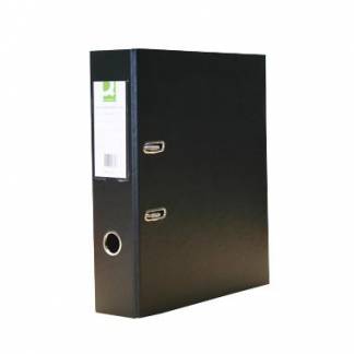 Brevordner Q-Connect sort uden skinne A4 B75 mm