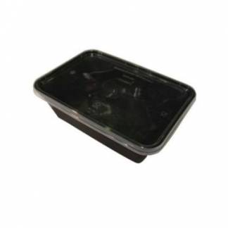 Plastbakke 650 ml 120x175x50 mm Sort Nudelbakke til Microovn med L&aring;g