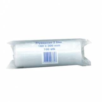 Frysepose uden skrivefelt 2 ltr 160x300 mm LDPE