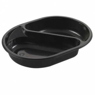 Bakke 2-rum 395/500 ml 238x176x40 mm Oval PP Sort
