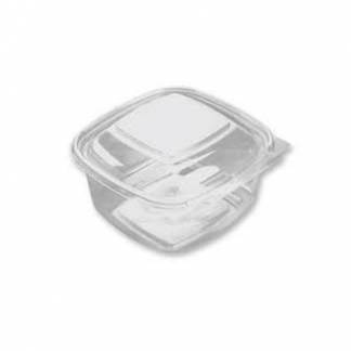 Plastbakke SquarePac 500 ml 130x127x64 mm Hængslet låg APET Klar