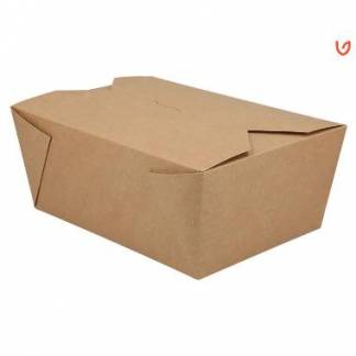 Takeaway æske Verive 140/160x195/220x90 mm 2700 ml kraft biocoating Brun