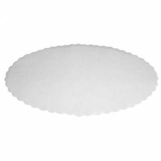 Fadpapir 29x46 cm oval præget hvid
