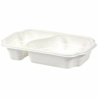 Bakke 2-rum Take Away 1/4 GN 700/400 ml 250x159x45 mm PP Hvid