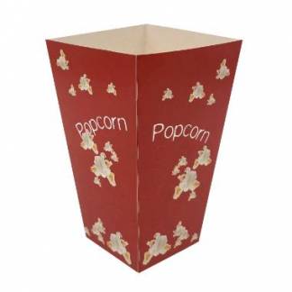 Popcornbæger 0.7 ltr 25 oz 155 mm Rød med hvide popcorn