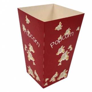 Popcornbæger 1.4 ltr 48 oz 180 mm Rød med hvide popcorn