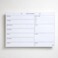 A4 Planning pad, Weekly planner with notes, English A4 Planl&aelig;gnings blok, Ugeplan med noter