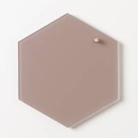 Magnetisk glastavle hexagon 21 cm rosa