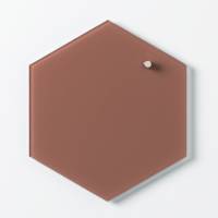 Magnetisk glastavle hexagon 21 cm terracotta