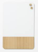 40 x 60 cm. Matt glass white/Oak veneer Magnetic board K&oslash;b hvid magnetisk glastavle med egefiner her