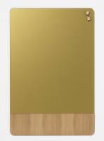 Magnetisk glastavle 60 x 80 cm mat glas guld med egefiner