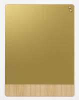 Magnetisk glastavle 120 x 90 cm mat glas guld med egefiner