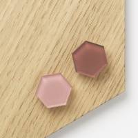 Super Stærke Magneter' akryl mix rose hexagonal 2,5 x 2,8 cm 2 stk. i pakke