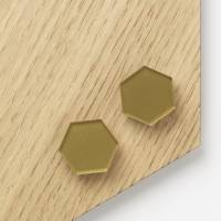 Super Stærke Magneter' akryl guld hexagonal 2,5 x 2,8 cm 2 stk. i pakke