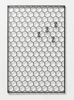 Hexagongitter organizertavle i sort metal 80 x 60 cm inkl. 4 S-kroge