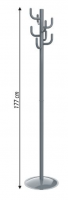 Coat stand, polaris Lite - Grey