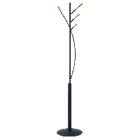 MAUL Coat stand, black with wooden details Smart stumtjener i sortlakeret st&aring;l