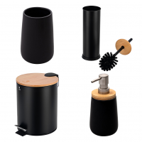 Bamboo bathroom set black Bamboo bathroom set black