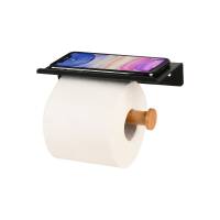 Wall mounted paper holder Bamboo Essentials With smartphone holder