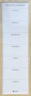 Whiteboard week planner 20x60 Wood frame