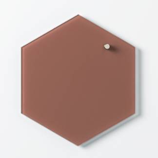 Magnetisk glastavle hexagon 21 cm terracotta