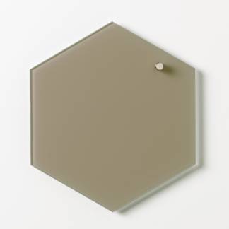 Magnetisk glastavle hexagon 21 cm beige